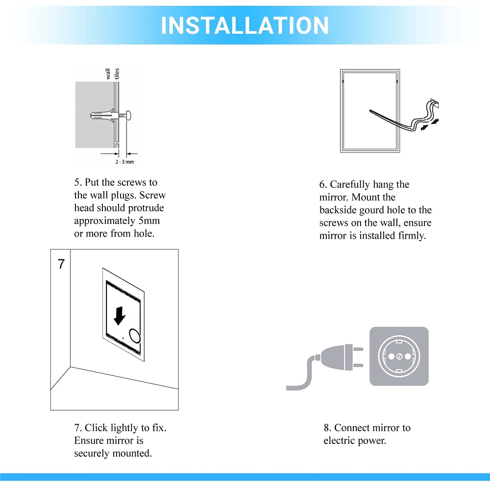Round LED Touch Sensor Mirror 003