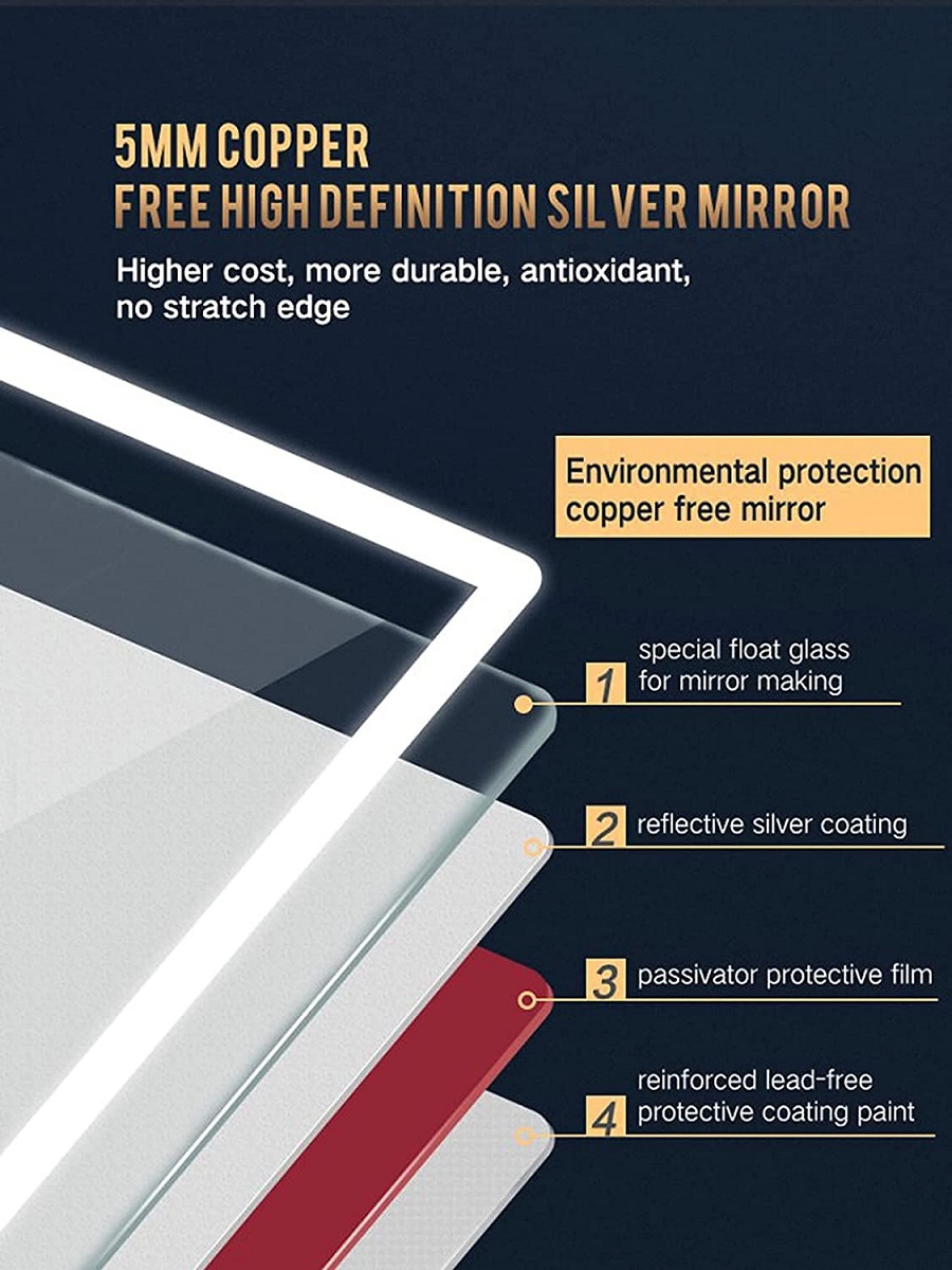 Rectangular LED Touch Sensor Mirror 009